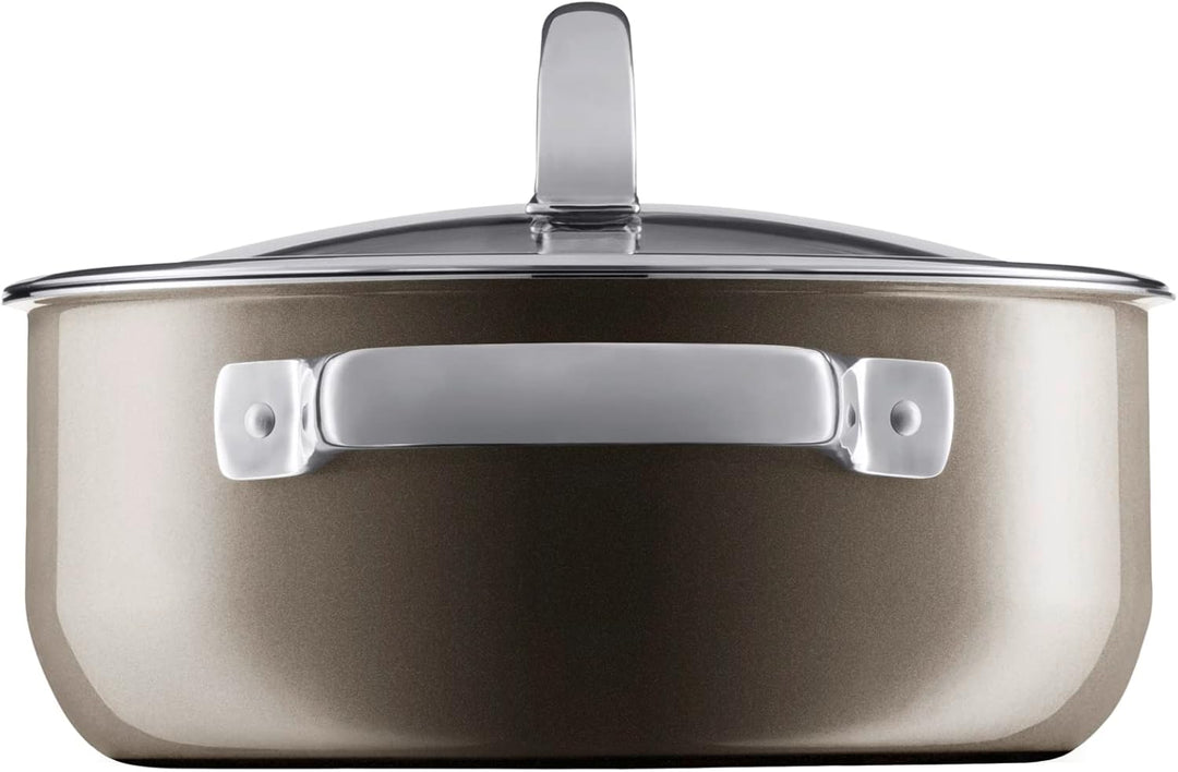 WMF Fusiontec Mineral Kochtopf klein 20cm, Glasdeckel, Bratentopf Induktion 2,4l, High-Tech Keramik,