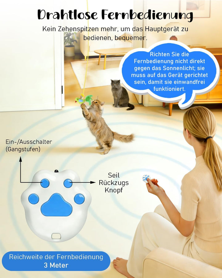 Elektrisches Katzenspielzeug, Interaktives Katzenspielzeug Mit Fernbedienung, 360° Automatische Bewe