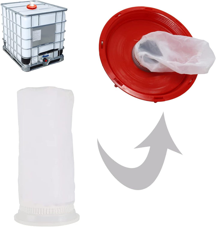 WOOLUCK IBC Deckel Filter, 245mm Nylon Regenwasserfilter, IBC Tank Zubehör mit Filter Waschbar, für