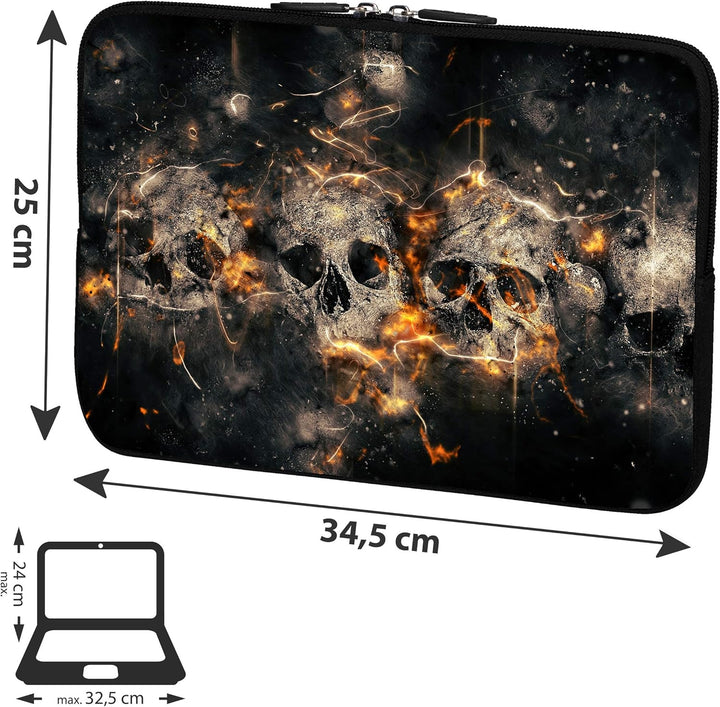 PEDEA Design Schutzhülle Notebook Tasche bis 13,3 Zoll (33,7cm) mit Mauspad und schnurloser Maus, Sk