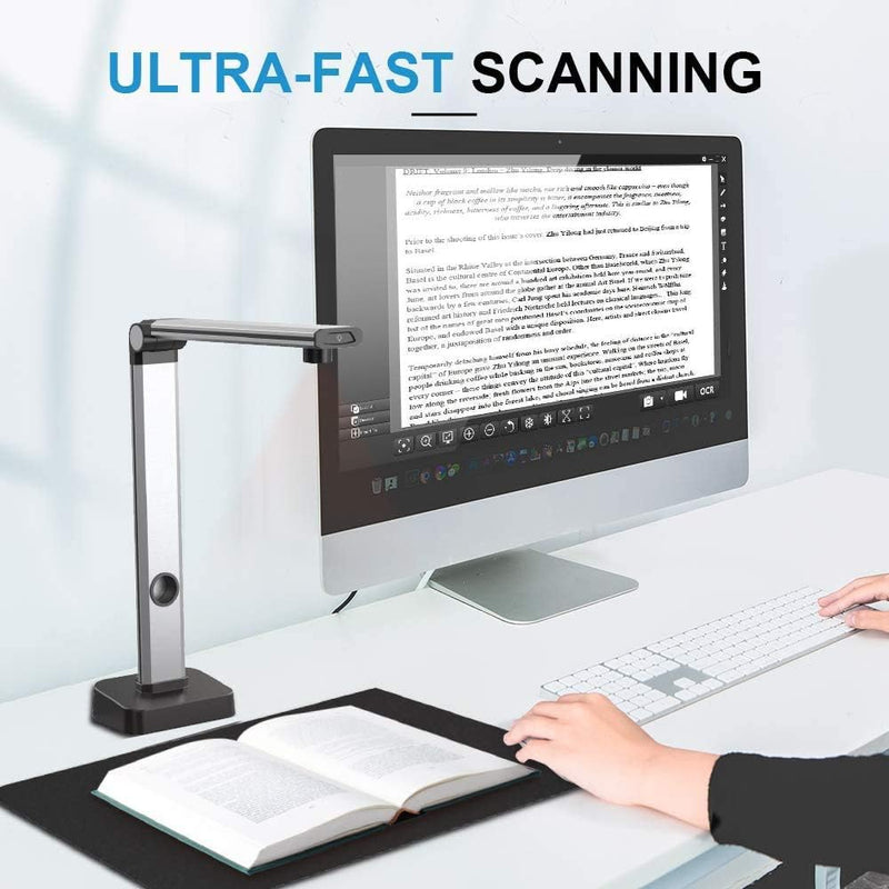 JOYUSING 14MP Buchscanner, Tragbarer High Definition Dokumentenscanner for A3, Mehrsprachige OCR, Ko