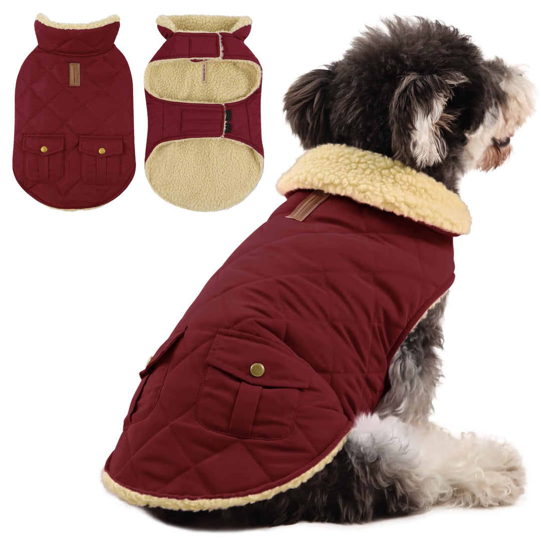 Queenmore Wintermantel Hund Wasserdicht Hundemantel Winter Mittelgrosse Hunde Warme Fleecemantel Hun