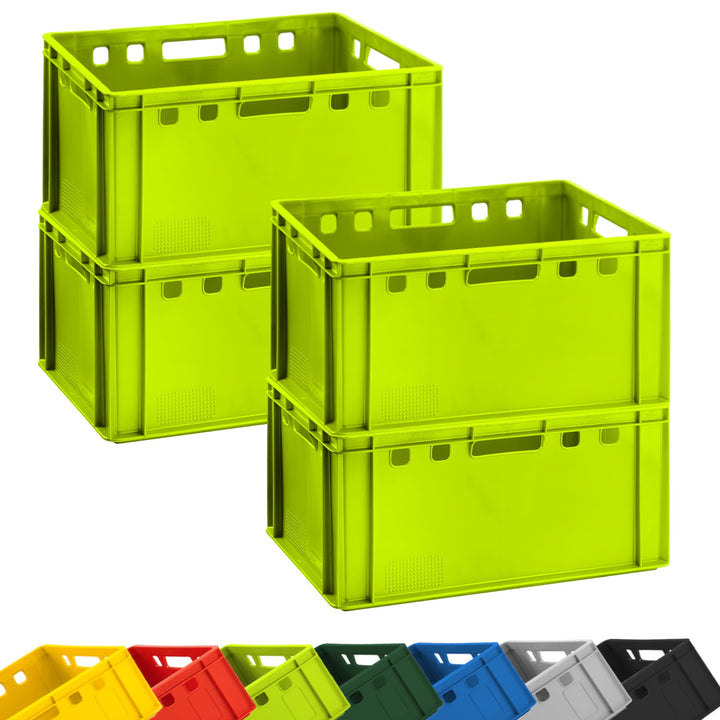 BURI 4x Fleischkiste E3 Metzgerkiste 60x40x30 cm lebensmittelecht, robust, stapelbar - Eurokisten La