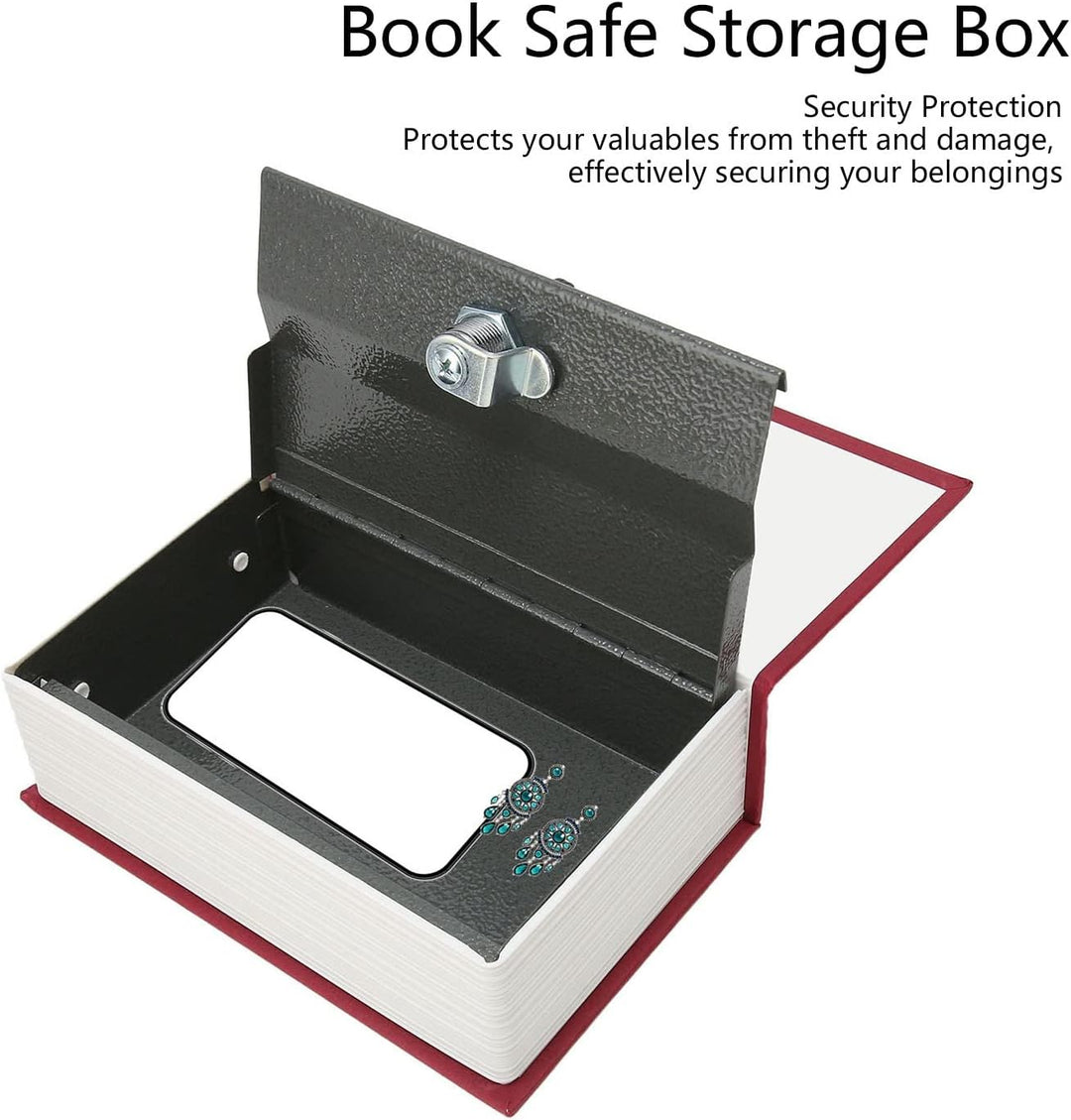 Buch-Safe Tresor mit 2 Schlüsseln, 18 x 11,5 x 5,5 cm Stahlkassette für Geld, Dokumente und Schmuck,