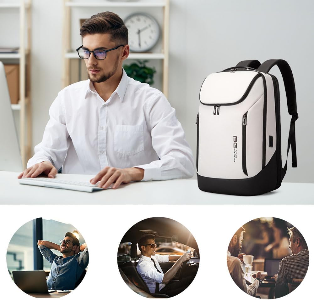 BANGE Business-Smart-Rucksack, wasserdicht, 39,6 cm (15,6 Zoll), Laptop-Rucksack mit USB-Ladeanschlu