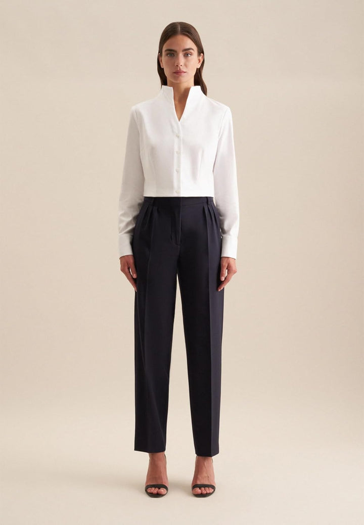 Seidensticker Damen Bluse - City Bluse - Bügelleicht - Kelchkragenbluse - Slim Fit - Langarm - 100%