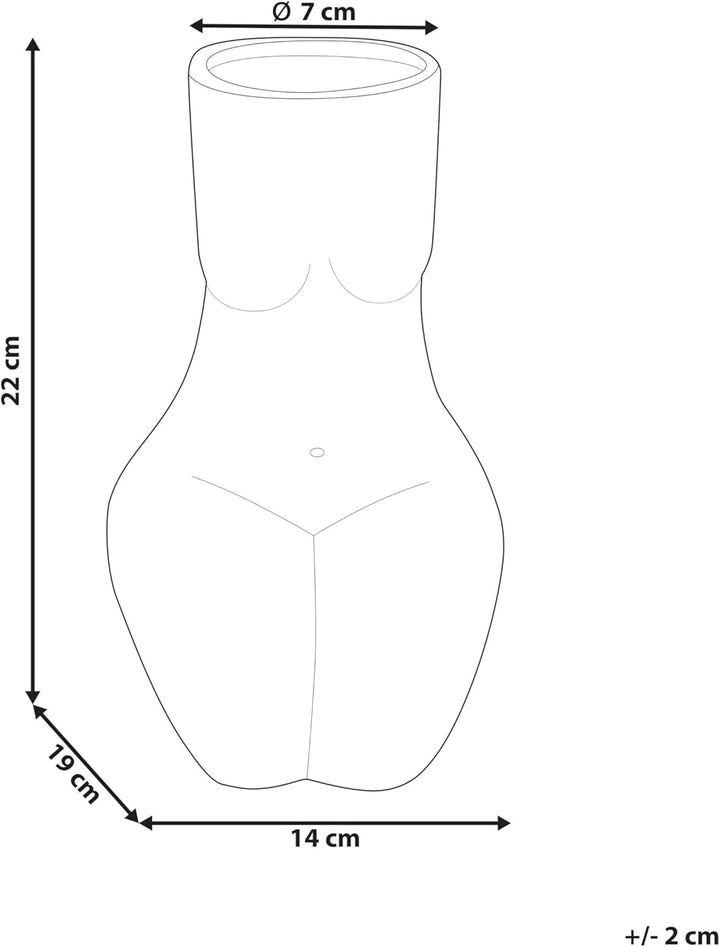 Blumenvase Keramik handgefertigt schwarz 22 cm weibliche Form Modern Pyrgos