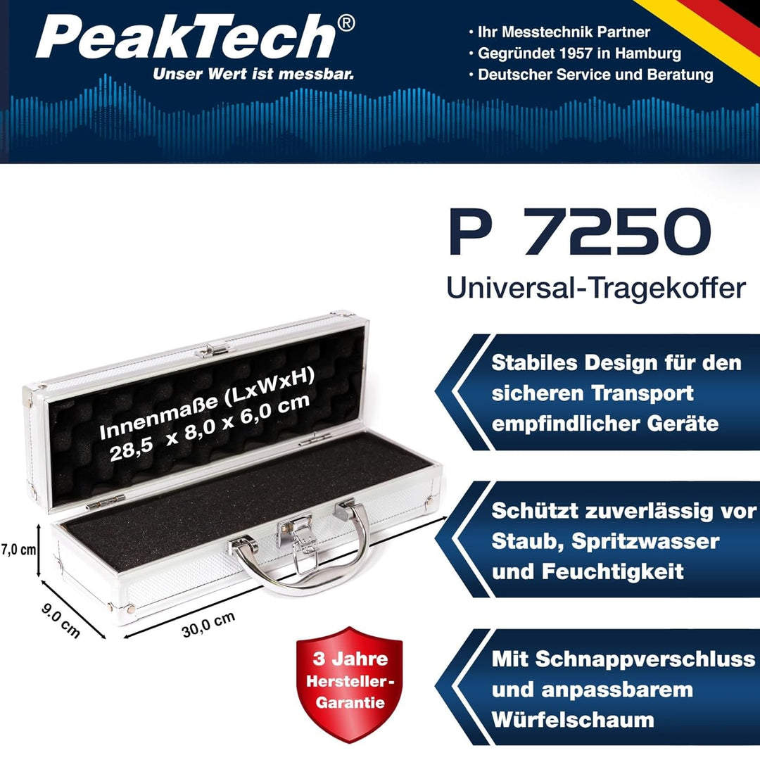 PeakTech Universal-Aluminiumkoffer, S, 300 x 90 x 70 mm, 1 Stück, P 7250