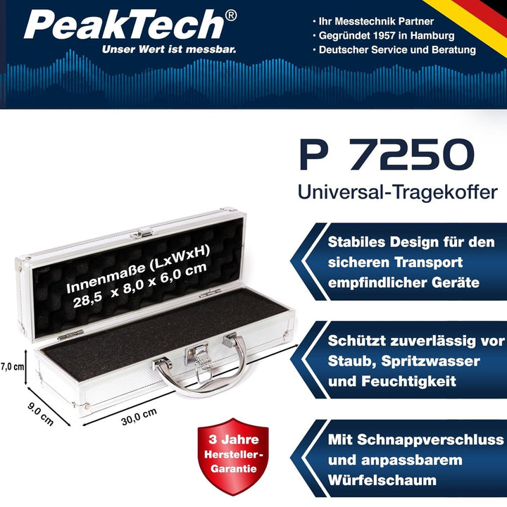 PeakTech Universal-Aluminiumkoffer, S, 300 x 90 x 70 mm, 1 Stück, P 7250