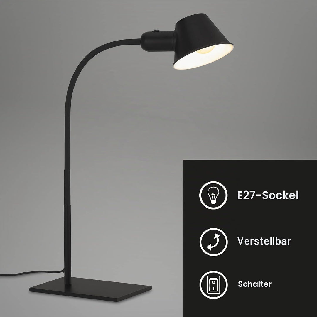 BRILONER Leuchten - Tischlampe flexibel, Tischleuchte verstellbar, Schreibtischlampe Kippschalter, 1
