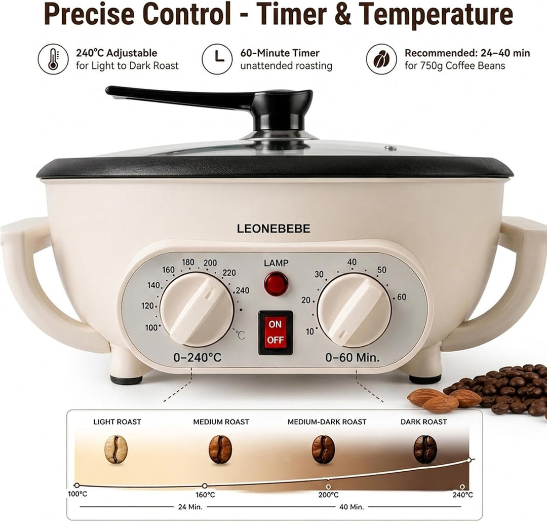 Home Kaffeeröster, röstmaschine, Haushalt Elektrischer Kaffeebohne Baker Nuss Erdnuss Cashew Kastani