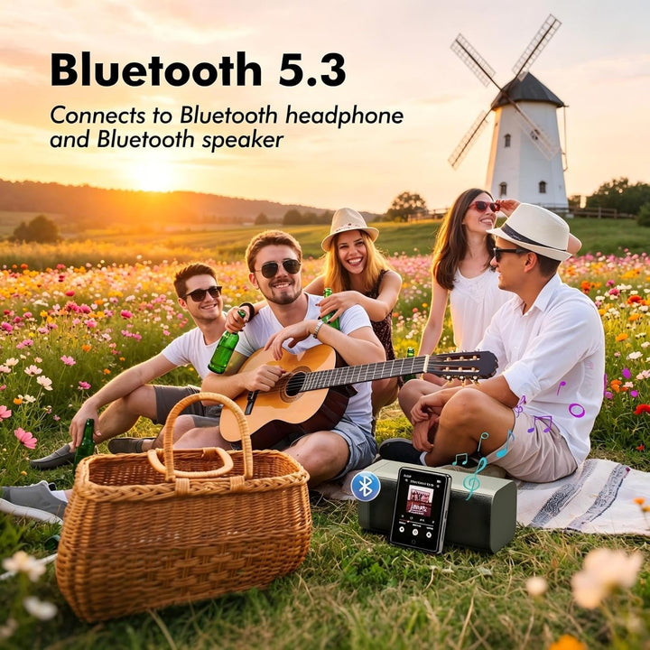 32GB MP3 Player mit Bluetooth 5.3, tragbarer MP3-Player mit Lautsprecher für Kinder HiFi-Klangqualit