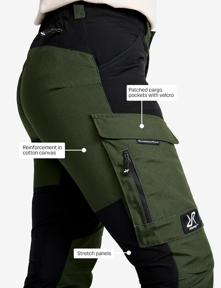 RevolutionRace Damen RVRC GP Pants, Hose zum Wandern und für viele Outdoor-Aktivitäten M Forest Gree