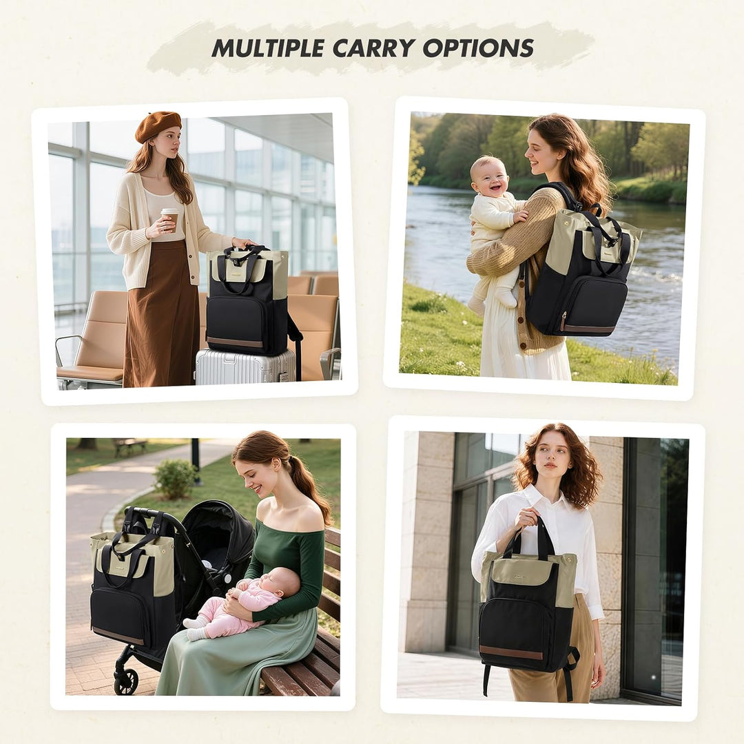 GOLF SUPAGS 25L Baby Wickelrucksack mit Tragbarer Wickelauflage und Kinderwagengurte, Lsoliertes Lun