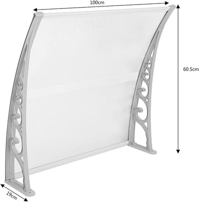 XUANYU Überdachung Haustür aus Aluminium und Polycarbonat, Vordach Haustür, Vordach für Haustür, Tür