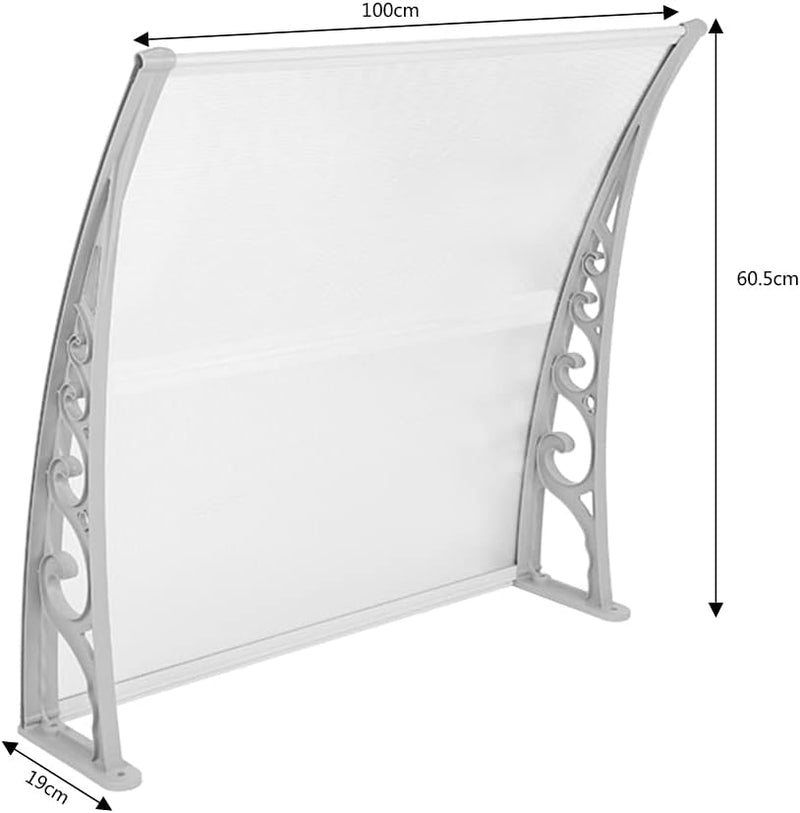 XUANYU Überdachung Haustür aus Aluminium und Polycarbonat, Vordach Haustür, Vordach für Haustür, Tür