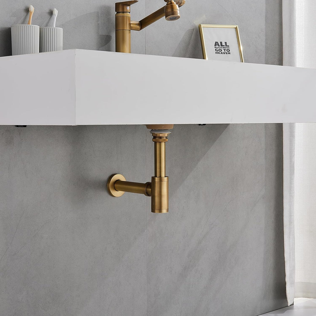 Siphon Universal für Waschbecken & Waschtisch, KEOKBON Syphon & Pop up Ventil Ablaufgarnitur ohne Üb