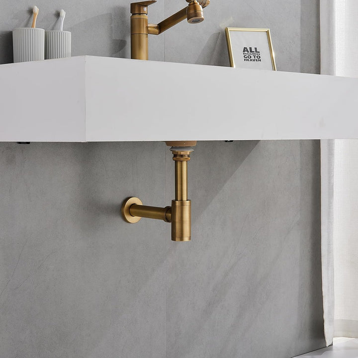 Siphon Universal für Waschbecken & Waschtisch, KEOKBON Syphon & Pop up Ventil Ablaufgarnitur ohne Üb