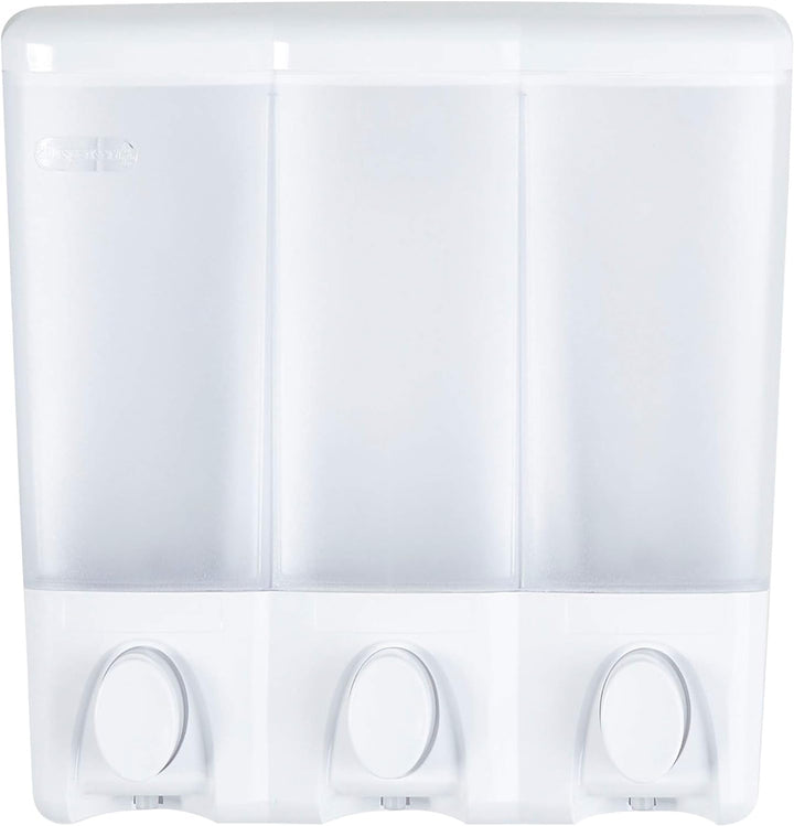 Better Living Products 72350 Clear Choice Duschspender mit 3 Kammern, Weiss Three Chamber Weiss, Thr