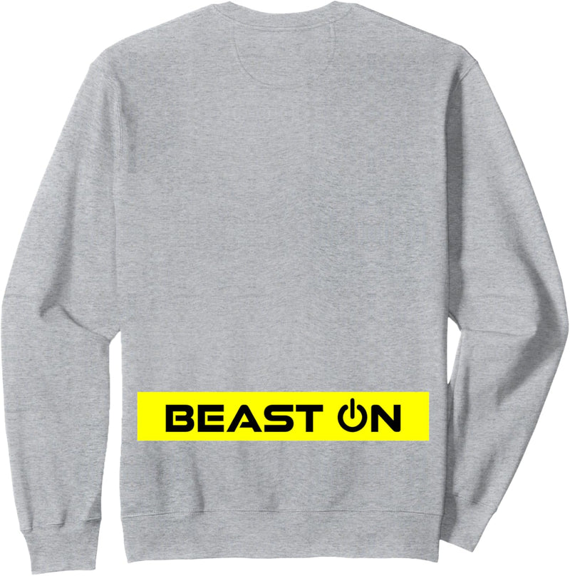 Beast ON Rücken Motiv gelbe Farbe Fitness Gym Motivation Sweatshirt