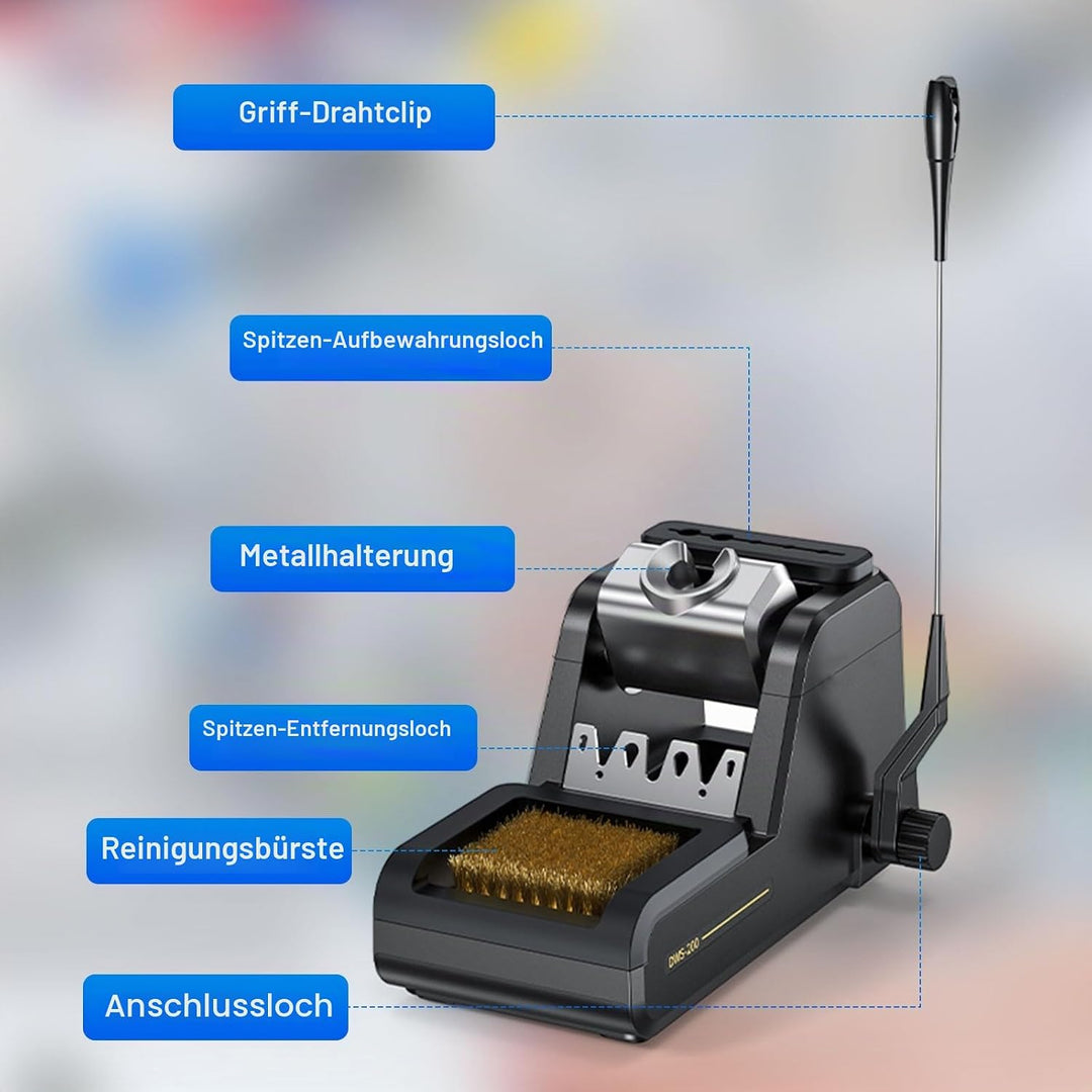 DWS-200 Lötstation Profi Lötkolben Station Set 100-450°C Keramikheizelement LCD-Display für Elektron