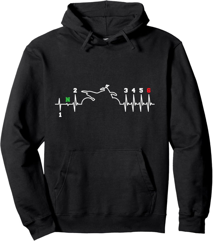 Motocross Herzschlag Enduro Schaltung Motorrad Dirt Bike Pullover Hoodie
