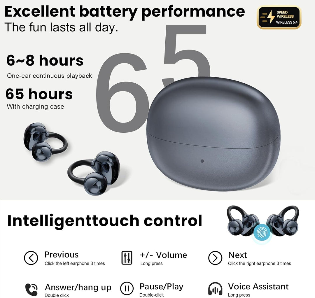 Kabellose Bluetooth-Kopfhörer, Sport-Kopfhörer, Bluetooth 5.4, 8 Stunden Akkulaufzeit, leicht und st