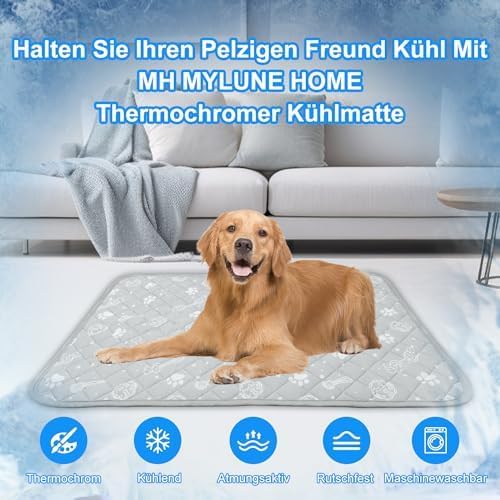 MH MYLUNE HOME Kühlmatte für Hunde Katze Thermochrome Hundekühlmatte Selbstkühlend rutschfest Wasser