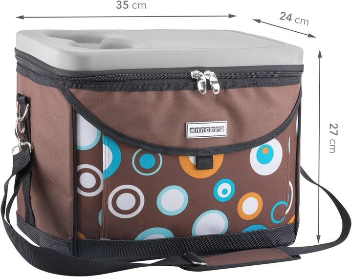anndora Picknick Kühltasche 22 Liter - Kühltasche mit integriertem Becherhalter - inkl. 2 anndora Kü