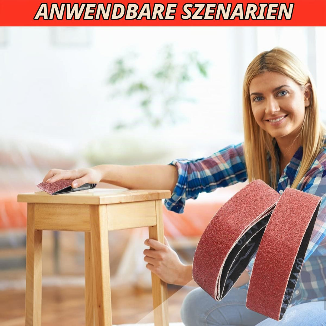 SenmaiTools Schleifbänder 40 x 303 mm, (Korn 40 60 80 120 150 240) Professionelle Schleifbänder, Sch