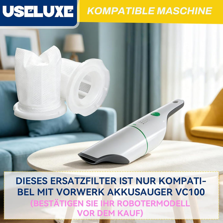 8 Stück Filter für Vorwerk Kobold VC100 Akku Staubsauger, VC 100 Schmutzfilter Ersatzfilter Zubehör