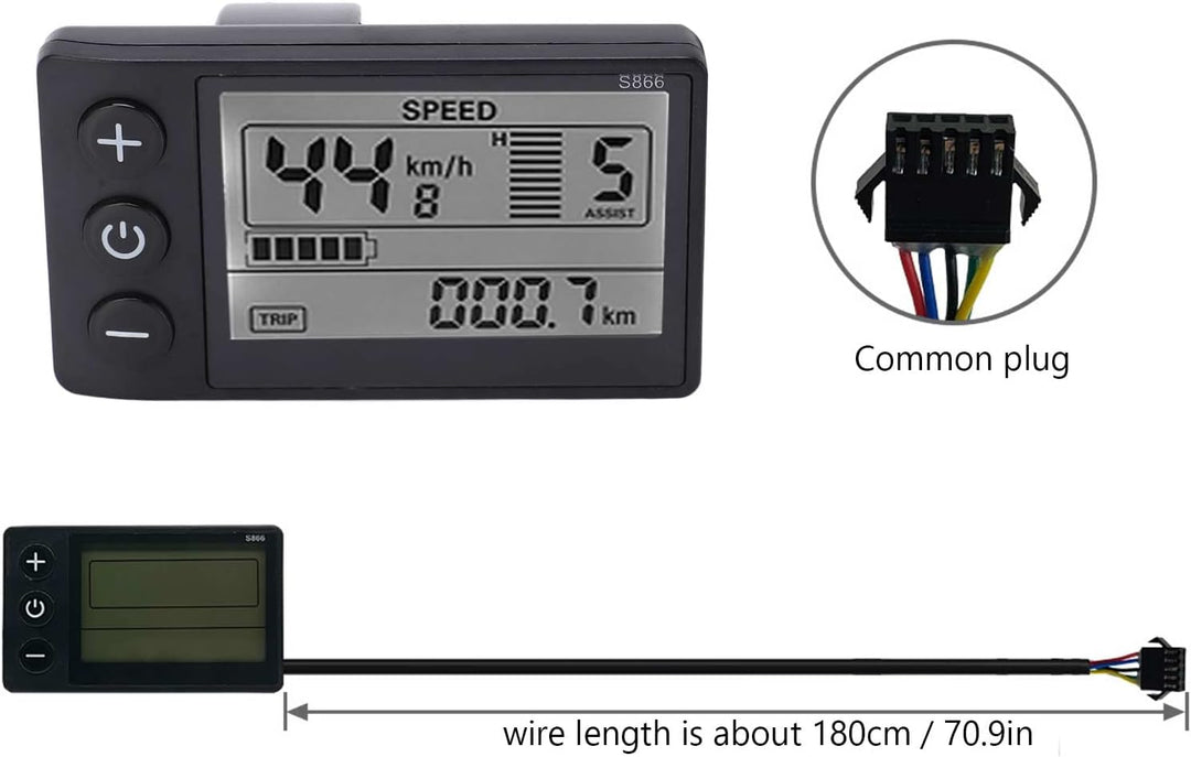 BuyWeek Brushless Motor Controller Kit, 36V/48V 500W/750W Brushless Motor Controller mit 866 LCD Dis