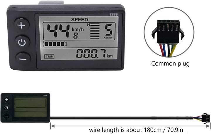 BuyWeek Brushless Motor Controller Kit, 36V/48V 500W/750W Brushless Motor Controller mit 866 LCD Dis