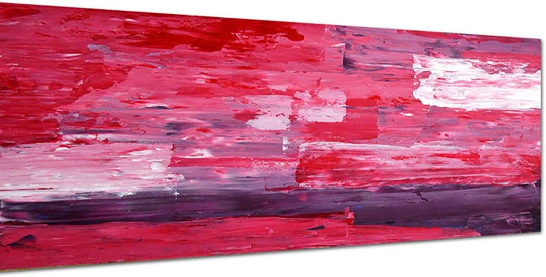 Paul Sinus Art Panoramabild auf Leinwand und Keilrahmen 150x50cm Malerei abstrakt pink rot