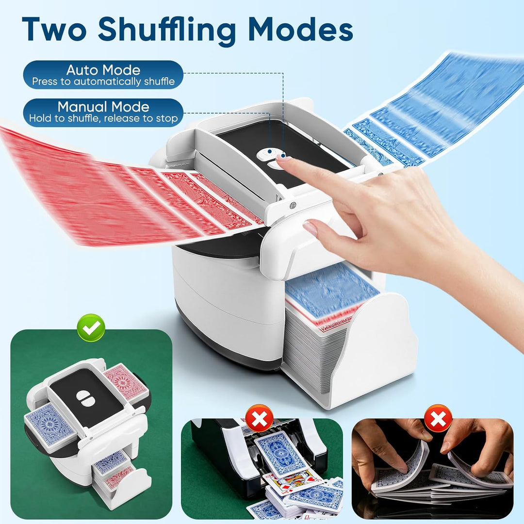 Kartenmischmaschine, Automatischer Kartenmischer für 1–4 Decks, Elektrische Mischmaschine Karten mit