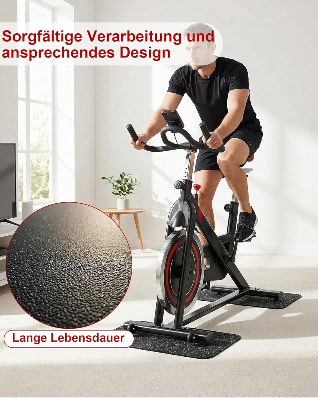 2 Stück Bodenschutzmatte für Sportgeräte Fitnessgeräte 28 x 70cm: Bodenmatte Fitness Bodenschutzmatt