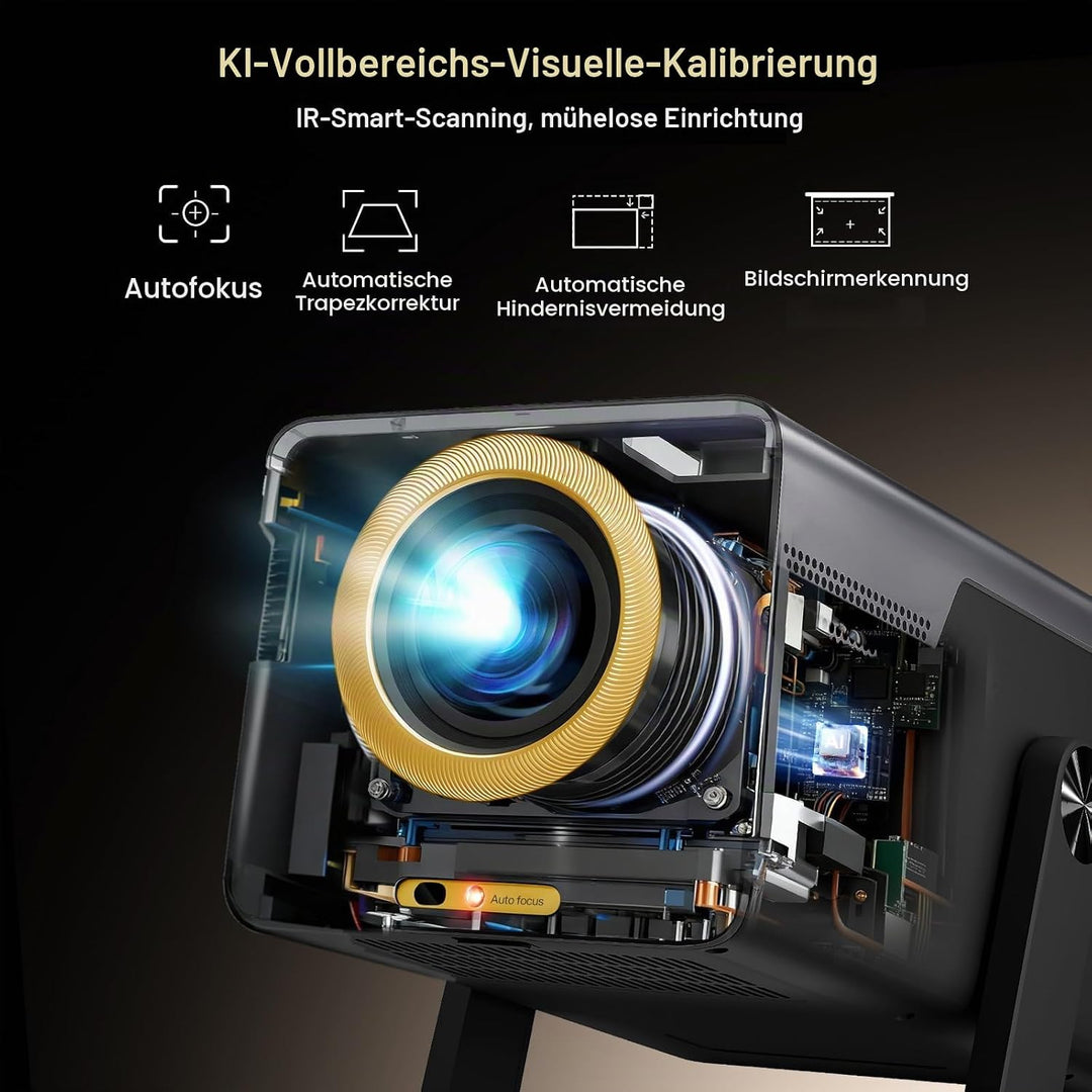 2026 Neuer 2000ANSI Beamer Smart Projektor Full HD Native 1080P Android14 Built-in Apps Autofokus/Ke