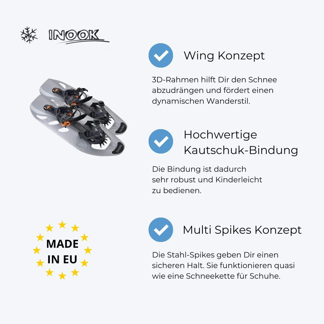 Inook Big E-XTREM Schneeschuhe I Marken Schneeschuhe I EU 36-51 I Schneeschuh mit praktischer Schnee