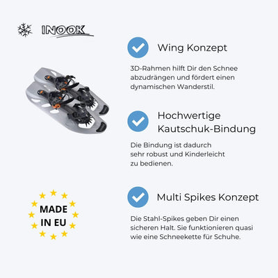 Inook Big E-XTREM Schneeschuhe I Marken Schneeschuhe I EU 36-51 I Schneeschuh mit praktischer Schnee