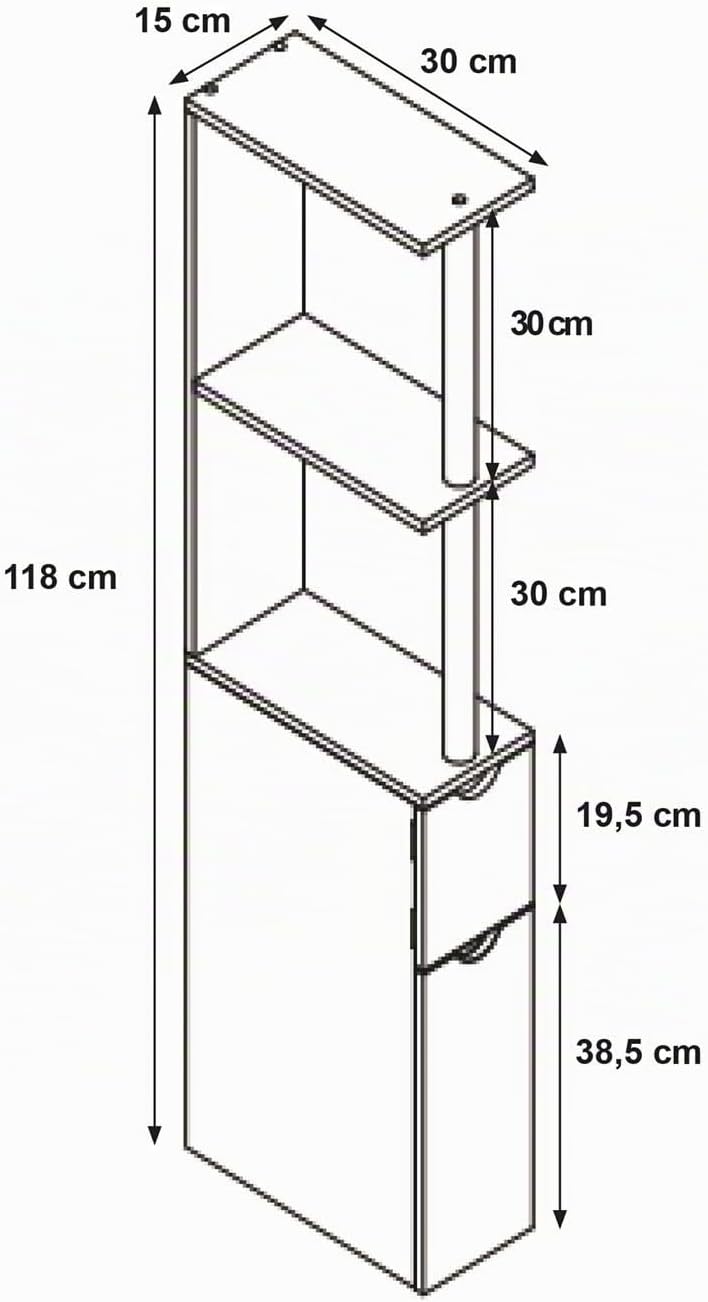Nischenregal Thekla M Raumteiler Küchenregal Beistellschrank Weiss, Weiss