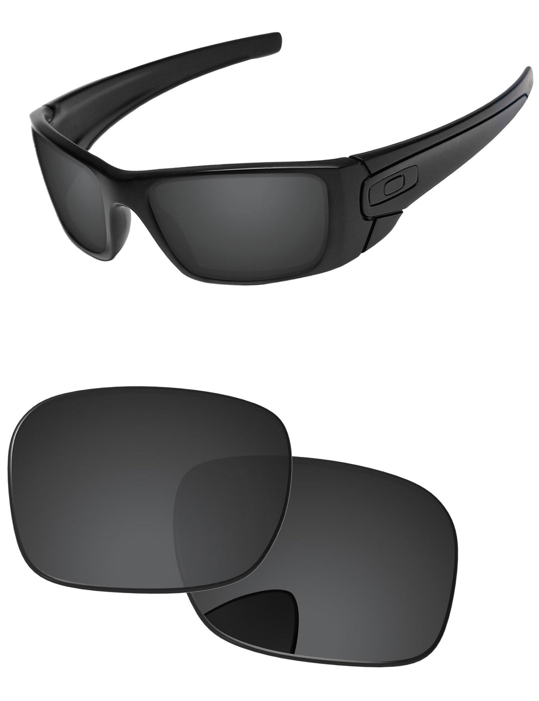 PapaViva Ersatzlinsen für for Oakley Fuel Cell OO9096 Pro+ Black Grey Polarisiert, Einfarbig Schwarz