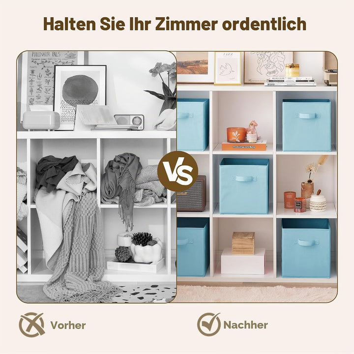 GRANNY SAYS Aufbewahrungswürfel Stoff, 6 Stück Aufbewahrungsboxen für Würfelregal, Regalkörbe 27 x 2