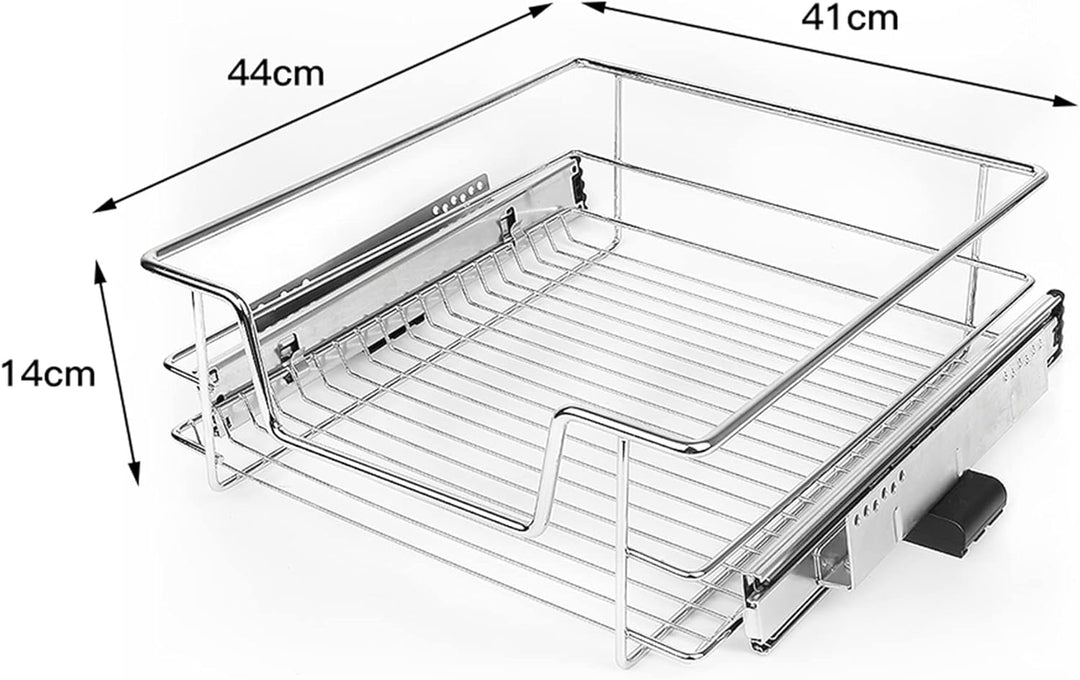 MINGYI 2 Stück DIY Schublade für Küche, Schiebekorb mit kompletten Schienen, Aufbewahrungskorb unter