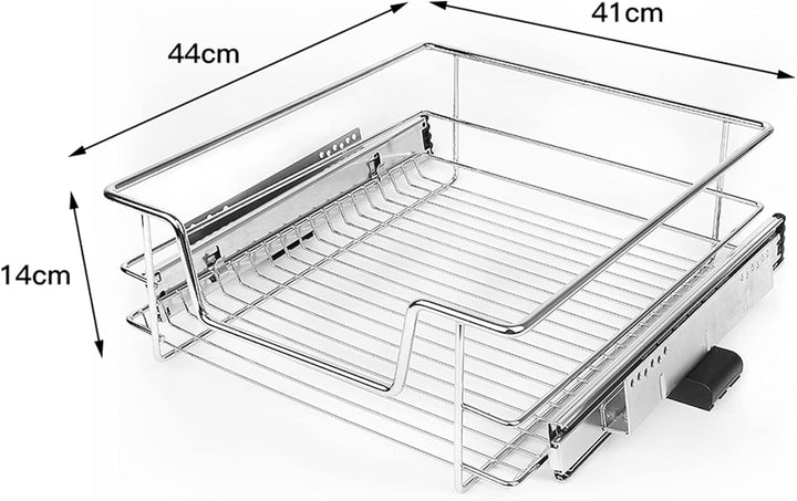 MINGYI 2 Stück DIY Schublade für Küche, Schiebekorb mit kompletten Schienen, Aufbewahrungskorb unter