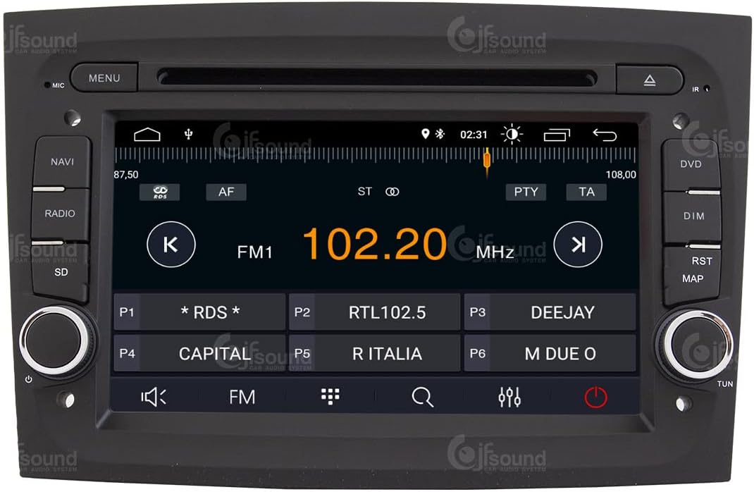 Personalisiertes Autoradio für FIAT Doblò Android GPS Bluetooth WiFi USB DAB+ Touchscreen 7" 4core C