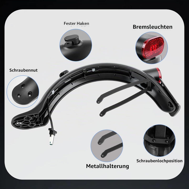 Hinteres Schutzblech Electric Scooter Hinterer Kotflügel Ersatz Sets Kompatibel für Xiaomi E Roller