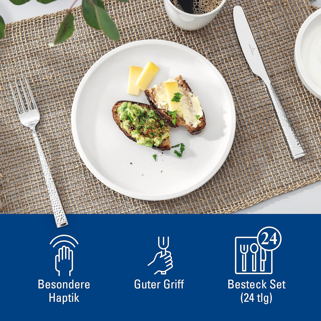 Villeroy & Boch Blacksmith Tafelbesteck für bis zu 6 Personen, 24-teilig, Edelstahl