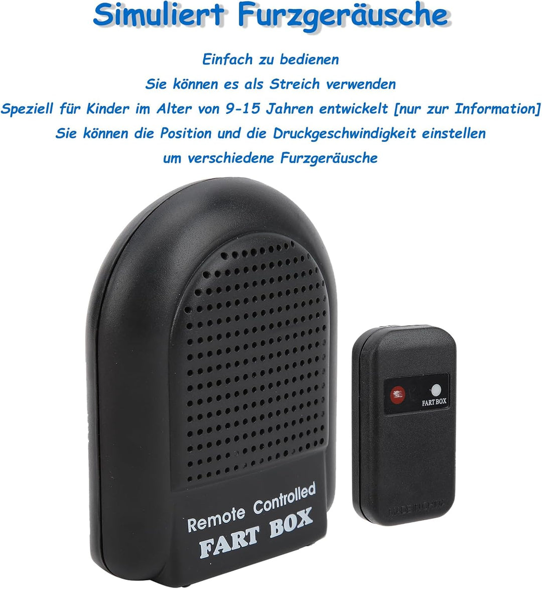 Elektronische Furzbox, lustige Furzmaschine mit Fernbedienung zum Spielen für Unfug für von 9 bis 15