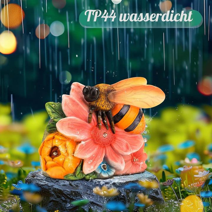 Linkax Solar-Gartenornamente für den Aussenbereich, Honigbienen-Statue, Gartenlicht, einzigartiges G