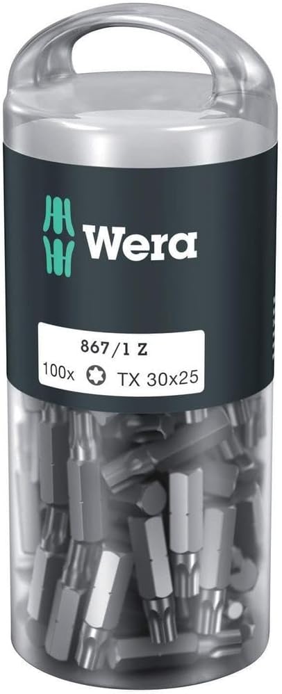 Wera 05072451001 867/1 Z TORX® DIY Bits, TX 30 x 25 mm, 100-teilig, TX 30 x 25